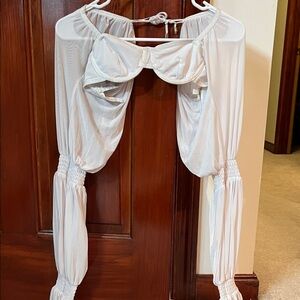 Princess Polly white long sleeve blouse